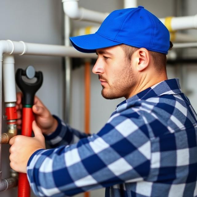 Plumber with tools
